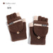 Wholesale knitted fabric half-finger flip thermal gloves JDC-GS-RG008 Gloves 润谷 DZ137 brown one size Wholesale Jewelry JoyasDeChina Joyas De China