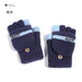 Wholesale knitted fabric half-finger flip thermal gloves JDC-GS-RG008 Gloves 润谷 DZ137 navy one size Wholesale Jewelry JoyasDeChina Joyas De China