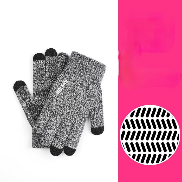 Wholesale Knitted Fabric Touch Screen Gloves JDC-GS-RG003 Gloves 润谷 Female black white (bagged) one size Wholesale Jewelry JoyasDeChina Joyas De China