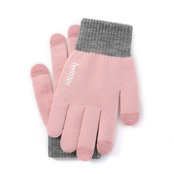 Wholesale Knitted Fabric Touch Screen Gloves JDC-GS-RG003 Gloves 润谷 Female pink (bagged) one size Wholesale Jewelry JoyasDeChina Joyas De China