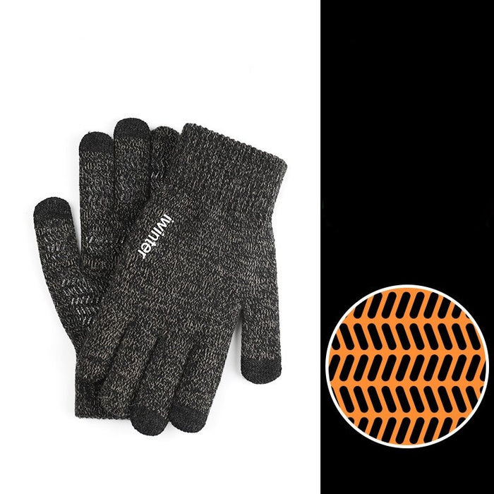 Wholesale Knitted Fabric Touch Screen Gloves JDC-GS-RG003 Gloves 润谷 Male gray (bagged) one size Wholesale Jewelry JoyasDeChina Joyas De China