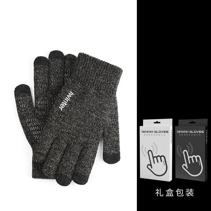 Wholesale Knitted Fabric Touch Screen Gloves JDC-GS-RG003 Gloves 润谷 Male grey (boxed) one size Wholesale Jewelry JoyasDeChina Joyas De China
