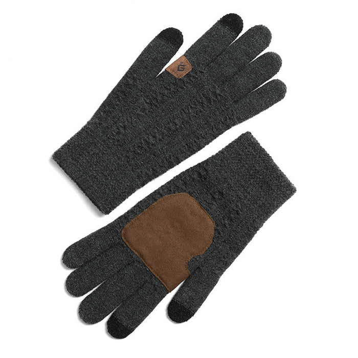 Wholesale Knitted Fabric Warm Touch Screen Gloves JDC-GS-RG005 Gloves 润谷 dark grey L Wholesale Jewelry JoyasDeChina Joyas De China