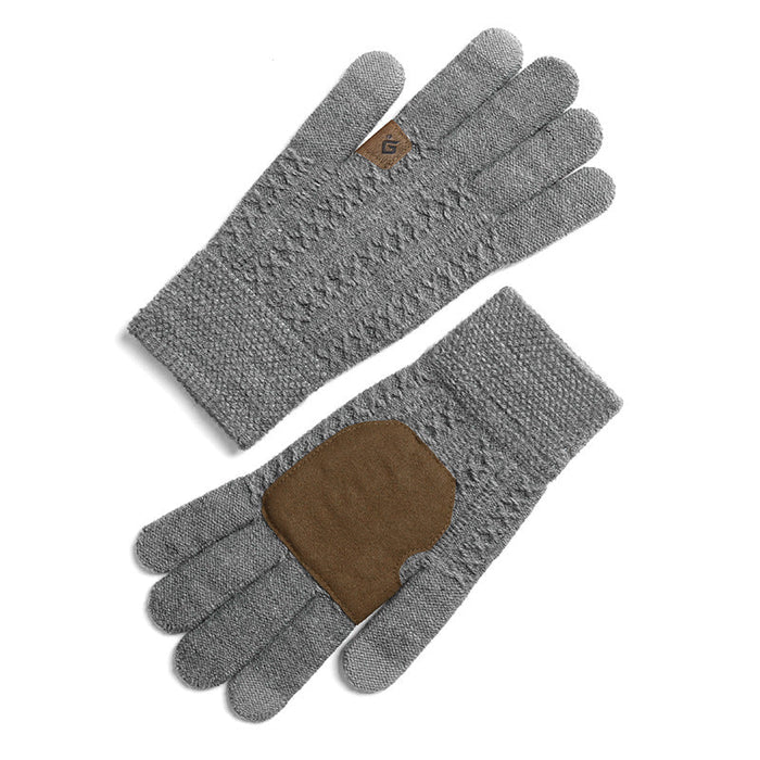 Wholesale Knitted Fabric Warm Touch Screen Gloves JDC-GS-RG005 Gloves 润谷 light grey L Wholesale Jewelry JoyasDeChina Joyas De China