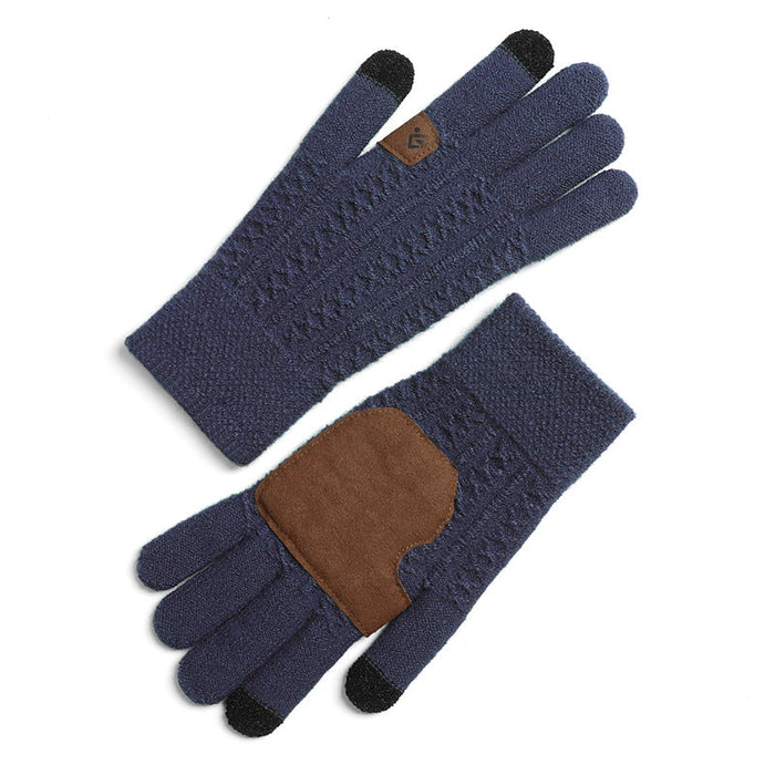 Wholesale Knitted Fabric Warm Touch Screen Gloves JDC-GS-RG005 Gloves 润谷 navy L Wholesale Jewelry JoyasDeChina Joyas De China