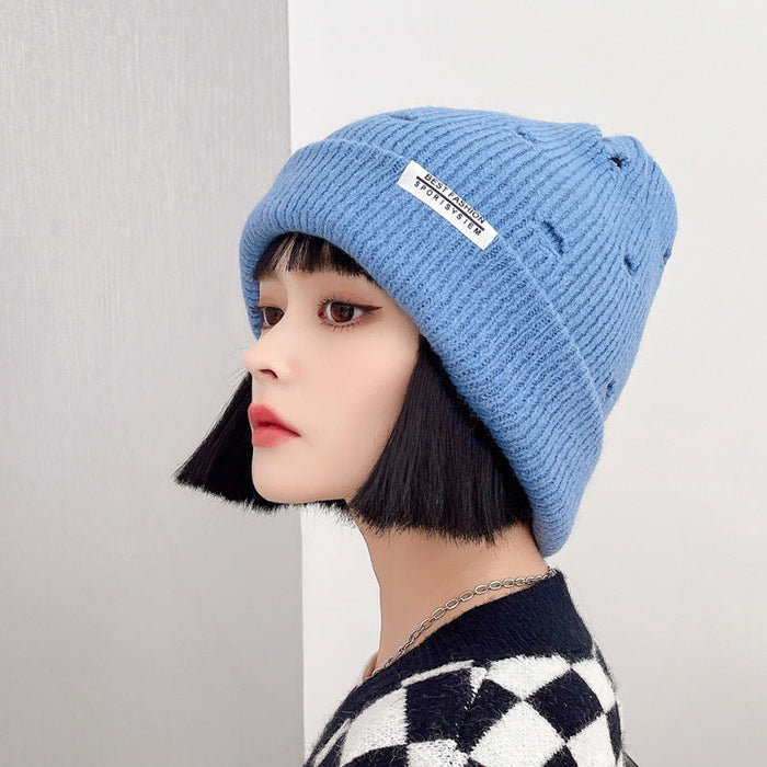 Wholesale knitted polyester hat JDC-FH-NLS022 Fashionhat 倪罗诗 blue 55-60cm Wholesale Jewelry JoyasDeChina Joyas De China