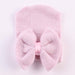 Wholesale knitted striped big bow children's cotton hat JDC-FH-XB-030 FashionHat 小贝 pink Average code Wholesale Jewelry JoyasDeChina Joyas De China