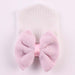 Wholesale knitted striped big bow children's cotton hat JDC-FH-XB-030 FashionHat 小贝 white pink Average code Wholesale Jewelry JoyasDeChina Joyas De China