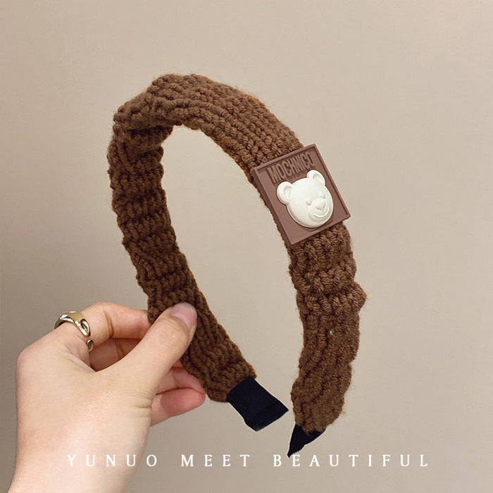 Wholesale knitted woolen bear headband JDC-HD-XuF001 Headband 旭帆 Wholesale Jewelry JoyasDeChina Joyas De China