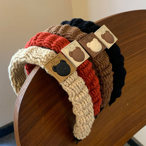 Wholesale knitted woolen bear headband JDC-HD-XuF001 Headband 旭帆 Wholesale Jewelry JoyasDeChina Joyas De China