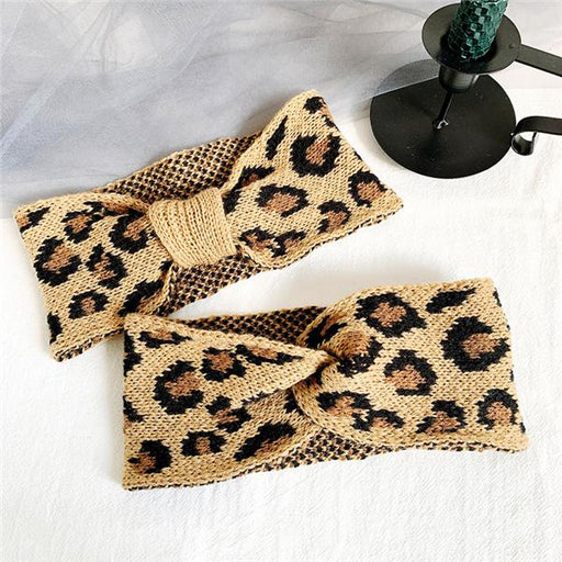 Bulk Jewelry Wholesale Knot woolen woven leopard cross headband JDC-HD-h004 Wholesale factory from China YIWU China