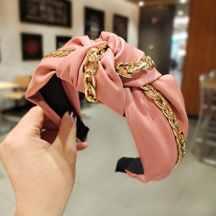 Wholesale knotted hair hoop JDC-HD-O275 Headband JoyasDeChina pink Wholesale Jewelry JoyasDeChina Joyas De China