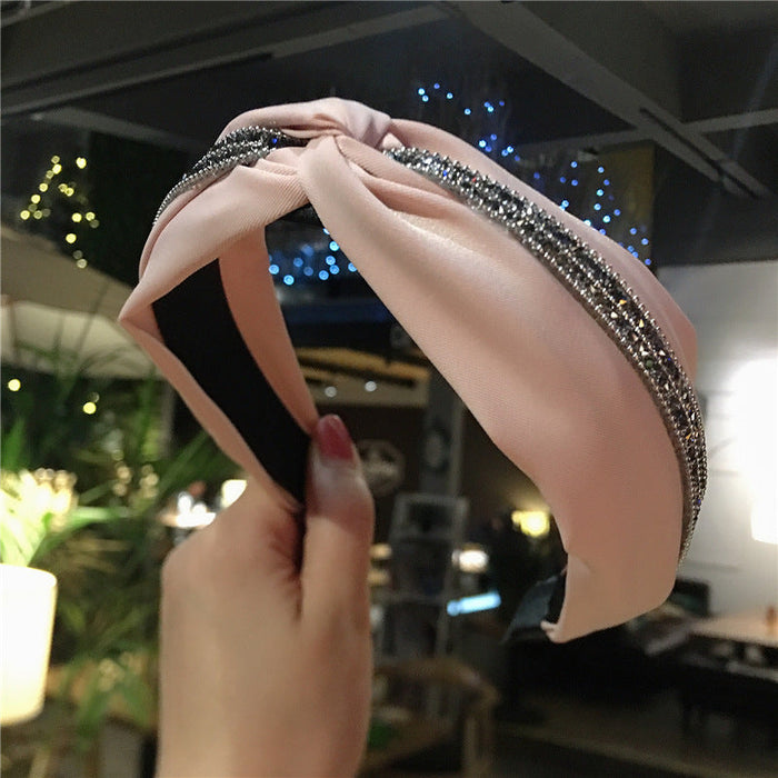 Wholesale knotted wide-brimmed fabric headband JDC-HD-GSDX006 Headband JoyasDeChina pink Wholesale Jewelry JoyasDeChina Joyas De China