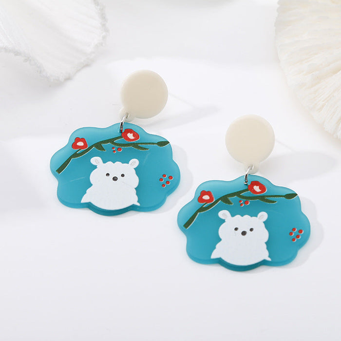 Wholesale Korean cat bear cartoon Earrings JDC-ES-YN112 Earrings JoyasDeChina blue bear Wholesale Jewelry JoyasDeChina Joyas De China