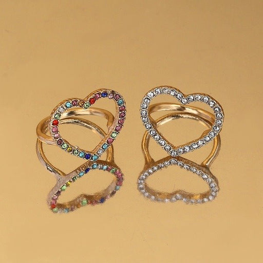 Wholesale Korean diamond heart-shaped alloy Rings JDC-RS-JQ023 Rings 佳琪 Wholesale Jewelry JoyasDeChina Joyas De China