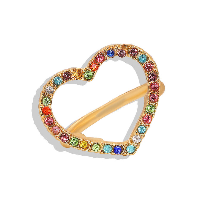 Wholesale Korean diamond heart-shaped alloy Rings JDC-RS-JQ023 Rings 佳琪 color Number 7 Wholesale Jewelry JoyasDeChina Joyas De China
