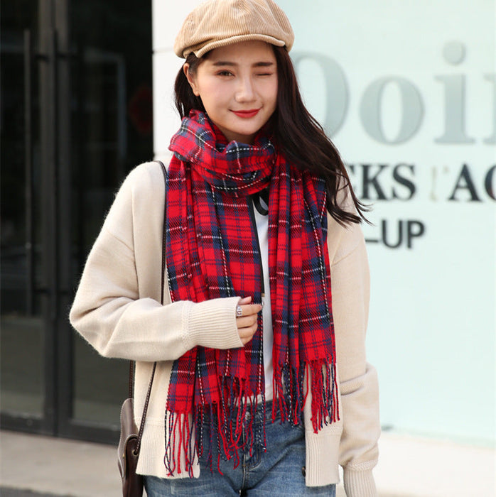Wholesale Korean imitation cashmere scarf JDC-SF-GSLX001 scarf JoyasDeChina Fine red lattice 200cm Wholesale Jewelry JoyasDeChina Joyas De China