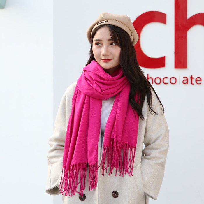 Wholesale Korean imitation cashmere scarf JDC-SF-GSLX001 scarf JoyasDeChina rose red 200cm Wholesale Jewelry JoyasDeChina Joyas De China