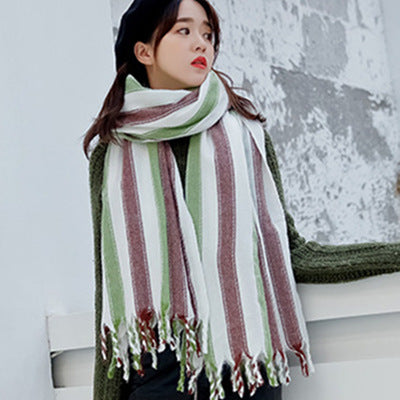 Wholesale Korean imitation cashmere scarf JDC-SF-GSLX001 scarf JoyasDeChina Widened vertical bar green 200cm Wholesale Jewelry JoyasDeChina Joyas De China