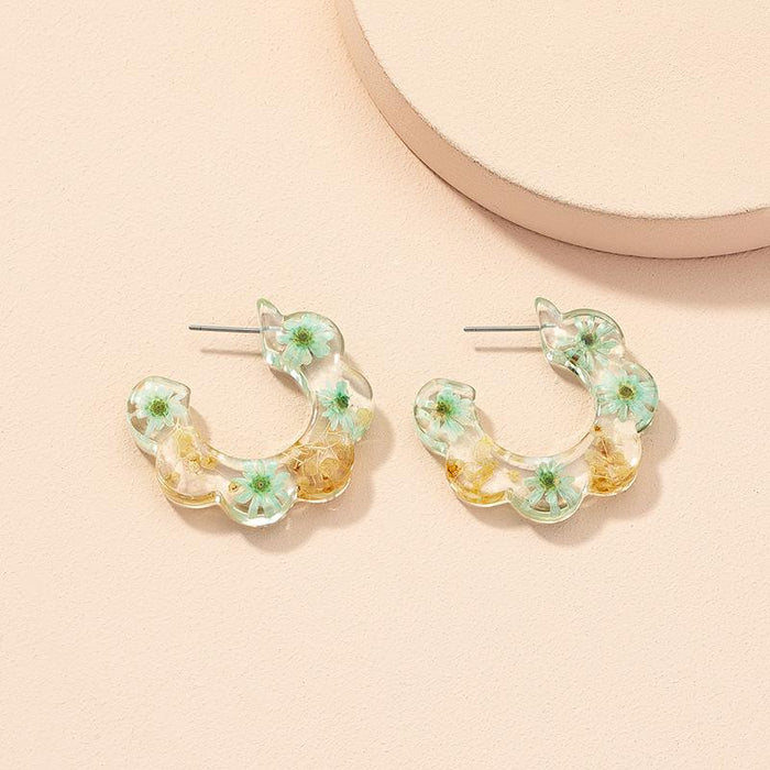 Bulk Jewelry Wholesale Korean style personalized design dried flower earrings JDC-ES-AYN004 Wholesale factory from China YIWU China