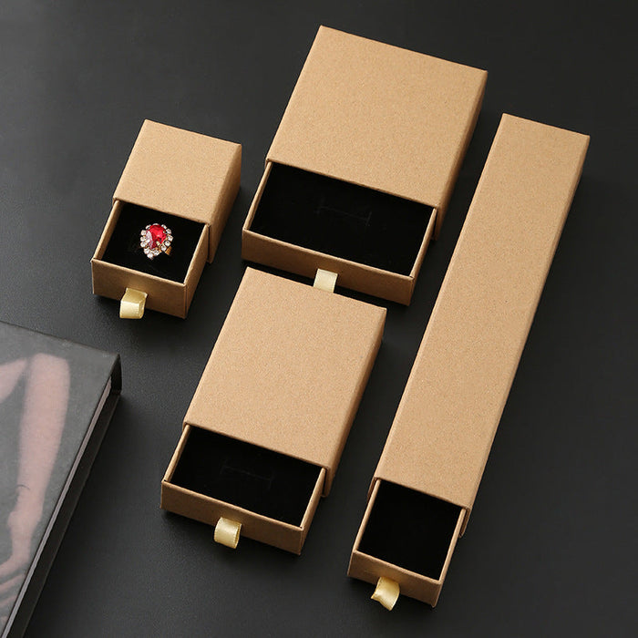 Wholesale Kraft Paper Jewelry Box JDC-JP-MingLi002 Jewelry packaging 铭礼 Kraft paper Drawer box 5*5*3.5 Wholesale Jewelry JoyasDeChina Joyas De China