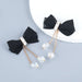 Wholesale lace bow acrylic alloy earrings JDC-ES-JL131 Earrings JoyasDeChina black Wholesale Jewelry JoyasDeChina Joyas De China
