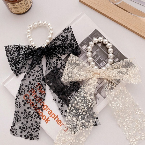 Bulk Jewelry Wholesale lace bow and pearl hair rope JDC-HD-bd008 Wholesale factory from China YIWU China