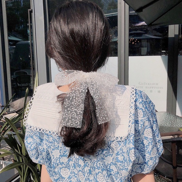 Bulk Jewelry Wholesale lace bow and pearl hair rope JDC-HD-bd010 Wholesale factory from China YIWU China