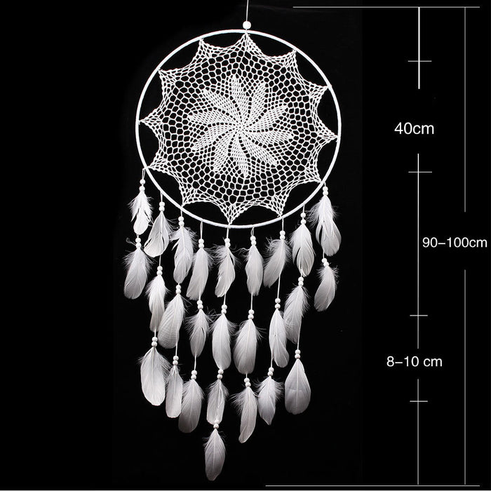 Wholesale lace feather dream catcher JDC-DC-LZ018 Dreamcatcher 联缀 White Wholesale Jewelry JoyasDeChina Joyas De China