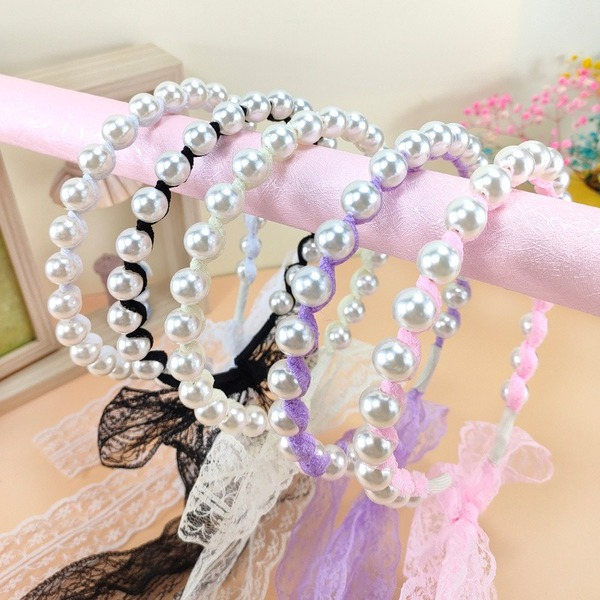 Wholesale lace pearl hair band JDC-HD-O294 Headband JoyasDeChina Wholesale Jewelry JoyasDeChina Joyas De China