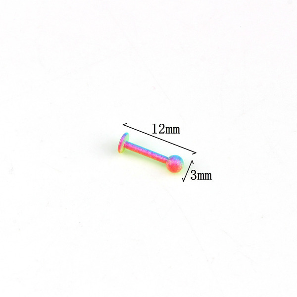 Wholesale lacquered round ball lip nail stainless steel lip nail JDC-LS-LX008 Piercings JoyasDeChina Wholesale Jewelry JoyasDeChina Joyas De China