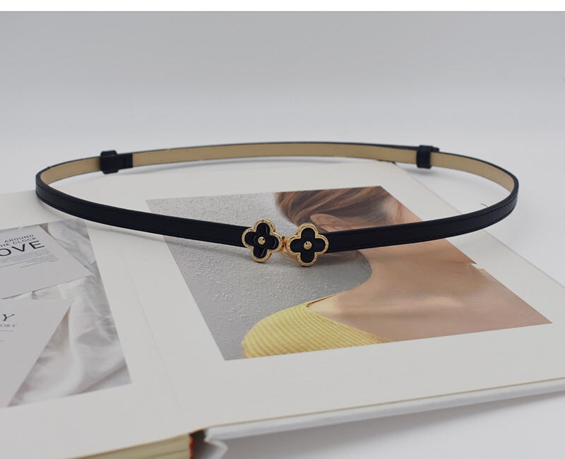 Wholesale Ladies PU Leather Clover Thin Belt JDC-WB-YunT002 Womenbelt 云图 Wholesale Jewelry JoyasDeChina Joyas De China