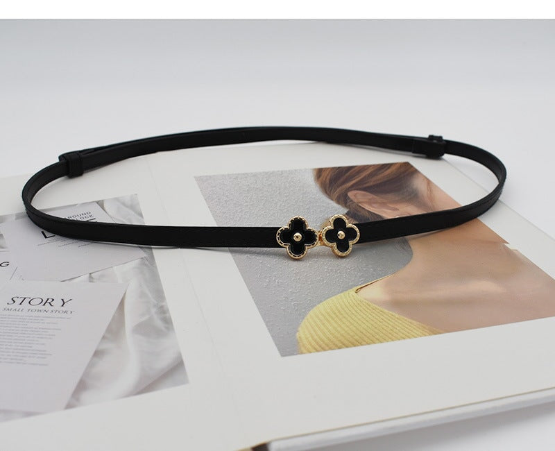 Wholesale Ladies PU Leather Clover Thin Belt JDC-WB-YunT002 Womenbelt 云图 Wholesale Jewelry JoyasDeChina Joyas De China