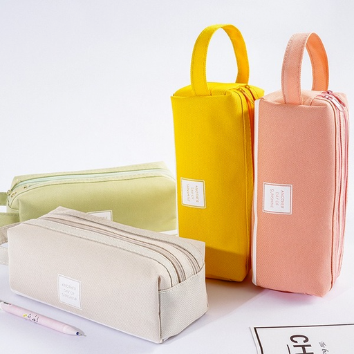 Bulk Jewelry Wholesale large capacity double canvas multifunctional solid color pencil bags JDC-PB-GS002 Wholesale factory from China YIWU China