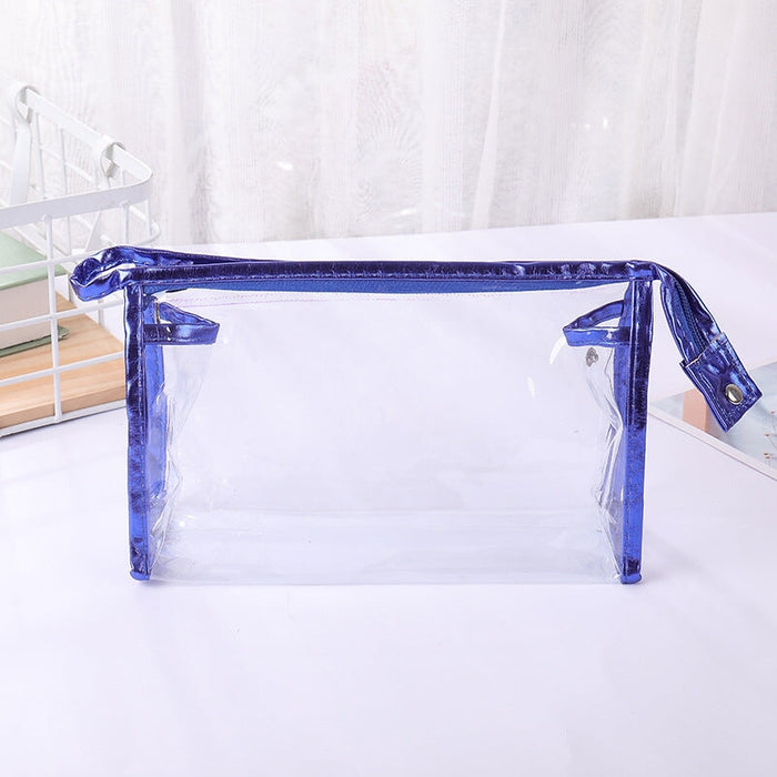 Wholesale Large Capacity Transparent PVC Storage Bag Cosmetic Bag MOQ≥10 JDC-CB-DeMu001 Cosmetic bag 德沐 MOQ10 blue Wholesale Jewelry JoyasDeChina Joyas De China