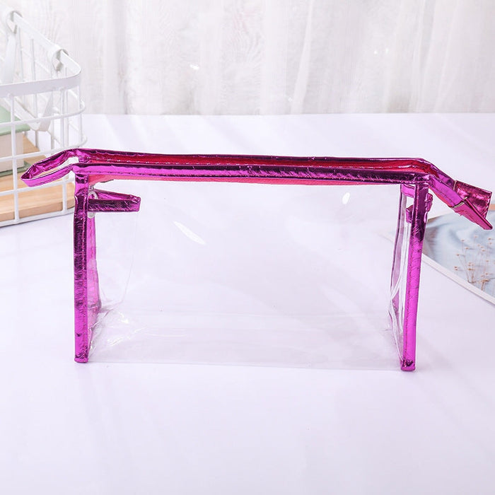 Wholesale Large Capacity Transparent PVC Storage Bag Cosmetic Bag MOQ≥10 JDC-CB-DeMu001 Cosmetic bag 德沐 MOQ10 rose red Wholesale Jewelry JoyasDeChina Joyas De China