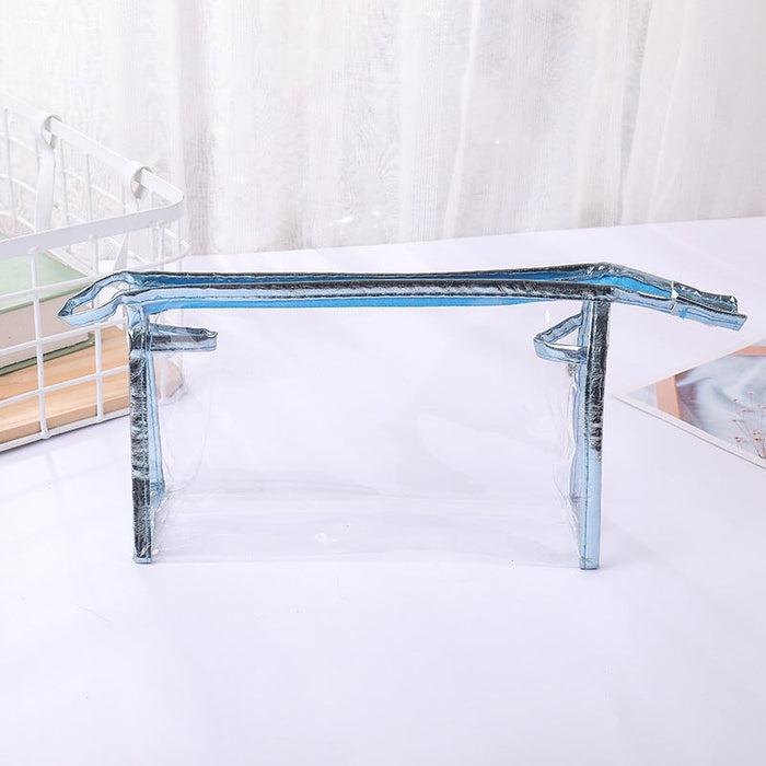 Wholesale Large Capacity Transparent PVC Storage Bag Cosmetic Bag MOQ≥10 JDC-CB-DeMu001 Cosmetic bag 德沐 MOQ10 sky blue Wholesale Jewelry JoyasDeChina Joyas De China