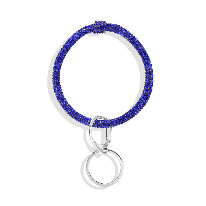 Wholesale large circle color rhinestone wristlet keychain JDC-KC-GSJQ054 Keychains JoyasDeChina blue Wholesale Jewelry JoyasDeChina Joyas De China
