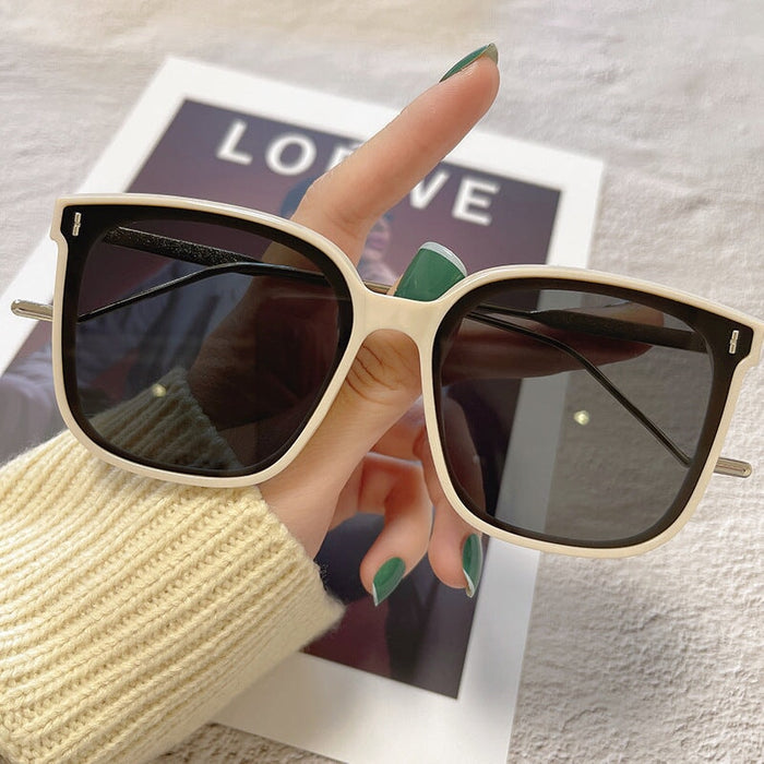 Wholesale large frame Tan anti UV fashion sunglasses JDC-SG-JinF040 Sunglasses 季丰 E beige Wholesale Jewelry JoyasDeChina Joyas De China