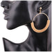 Wholesale large hoop electroplated gold iron copper earrings JDC-ES-KunS001 Earrings 琨斯 gold Wholesale Jewelry JoyasDeChina Joyas De China
