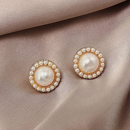 Wholesale large scale Pearl S926 Needle Pearl Fashion Metal Earrings JDC-ES-SF083 earrings 少峰 Wholesale Jewelry JoyasDeChina Joyas De China