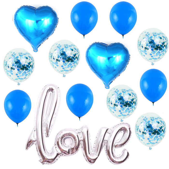 Wholesale Latex/Aluminum Film Valentine's Day Decorative Balloons Set JDC-BL-Qih006 祺惠 blue Wholesale Jewelry JoyasDeChina Joyas De China