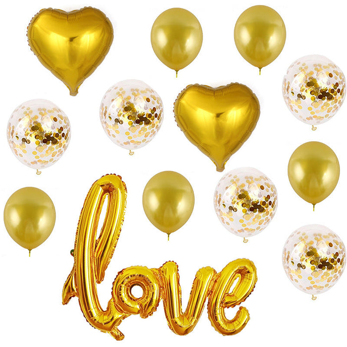 Wholesale Latex/Aluminum Film Valentine's Day Decorative Balloons Set JDC-BL-Qih006 祺惠 gold Wholesale Jewelry JoyasDeChina Joyas De China