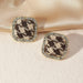 Wholesale lattice diamond square metal earrings JDC-ES-NZ032 Earrings 奈珠 EZ3946kase Wholesale Jewelry JoyasDeChina Joyas De China