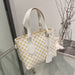 Wholesale lattice Tote Bag New Fashion Handbag JDC-HB-Xinc001 Handbags 狮岭鑫 WHITE Wholesale Jewelry JoyasDeChina Joyas De China