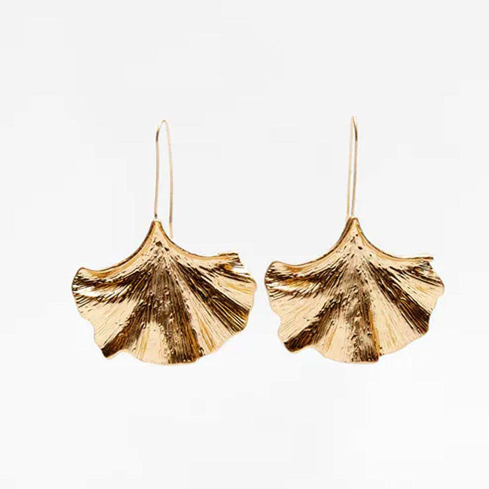 Wholesale leaf copper earrings JDC-ES-TC144 Earrings JoyasDeChina golden Wholesale Jewelry JoyasDeChina Joyas De China