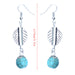 Wholesale Leaf Turquoise Alloy Earrings JDC-ES-Yunl006 Earrings 云罗 Wholesale Jewelry JoyasDeChina Joyas De China