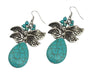 Wholesale Leaf Turquoise Alloy Earrings JDC-ES-Yunl012 Earrings 云罗 Wholesale Jewelry JoyasDeChina Joyas De China