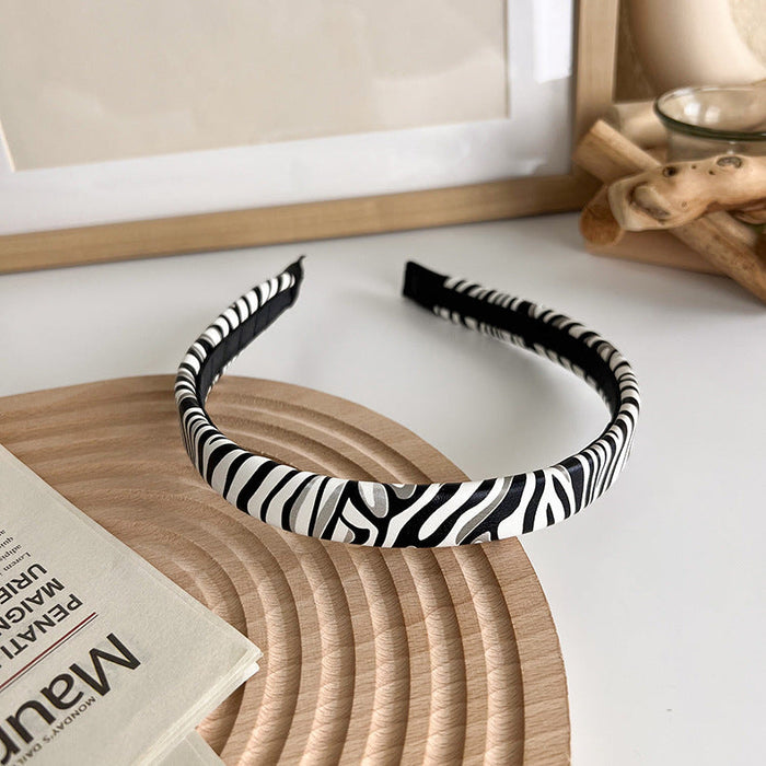 Wholesale leather black and white lattice Headband JDC-HD-MS019 Headband JoyasDeChina B Zebra stripes Wholesale Jewelry JoyasDeChina Joyas De China