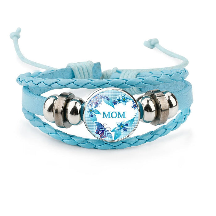 Wholesale Leather Crystal MOM Love Mother's Day Bracelet JDC-BT-NingX004 Bracelet 柠祥 12021401 Wholesale Jewelry JoyasDeChina Joyas De China